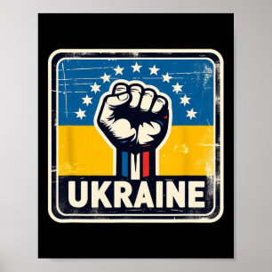 Vintage Oekraïense Bynner Fan Oekraïne Vlag Retro Poster