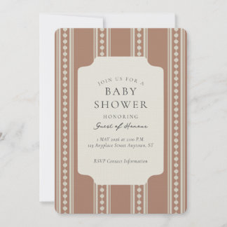 Vintage Ogee Streep Geometrische Baby Shower Kaart