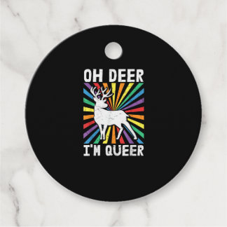 Vintage Oh Deer I'm Queer Pride LGBT Gay Lesbian  Bedankjes Labels