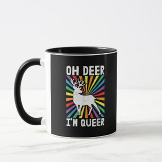 Vintage Oh Deer I'm Queer Pride LGBT Gay Lesbian  Mok
