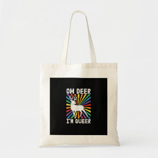 Vintage Oh Deer I'm Queer Pride LGBT Gay Lesbian  Tote Bag