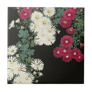 Vintage Ohara Koson Chrysanthemum Kunst Tegeltje