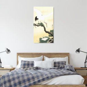 Vintage Ohara Koson Japanse Kraanvogel Dennnen Kun Canvas Afdruk