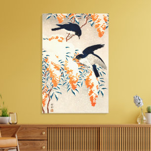 Vintage Ohara Koson Japanse Winter Vogels Kunst Canvas Afdruk