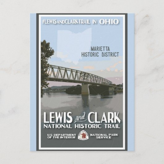 Vintage Ohio Marietta Briefkaart (Voorkant)