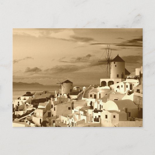 Vintage Oia Santorini Briefkaart Toerisme (Voorkant)
