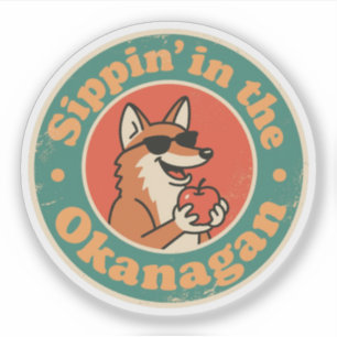 Vintage Okanagan nippen Sticker