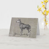 Vintage Okapi Kaart (Gele Bloem)