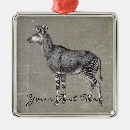 Vintage Okapi Metalen Ornament (Voorkant)