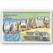 Vintage Oklahoma, op maat gesneden vinylSticker Sticker (Voorkant)