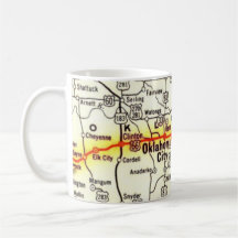 Vintage Oklahoma Road Map Mug