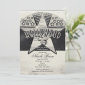 Vintage Old Hollywood Invitations noir & blanc (Debout devant)