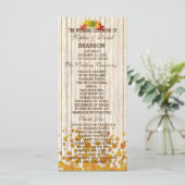 Vintage Old Wood Mariage de automne Programme pers (Debout devant)