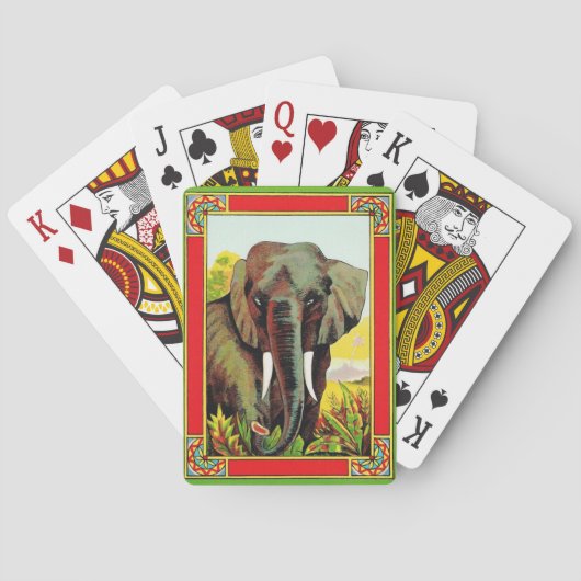 Vintage Olifant Speelkaarten (Achterkant)