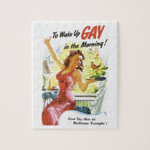 Vintage "om de gay op te wekken" legpuzzel