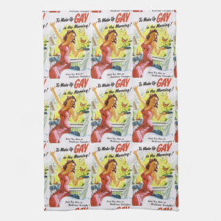 Vintage "om de gay op te wekken" theedoek