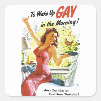 Vintage "om de gay op te wekken" vierkante sticker