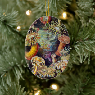 Vintage onderwater zeeanemonen door Ernst Haeckel Keramisch Ornament
