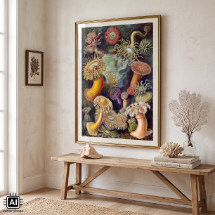 Vintage Onderwater Zeeanemonen door Ernst Haeckel Poster