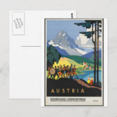 Vintage - Oostenrijk reisposter Briefkaart (Voorkant / Achterkant)