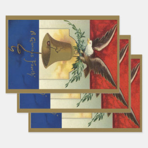 Vintage op 4 juli met Eagle en Liberty Bell Inpakpapier Vel