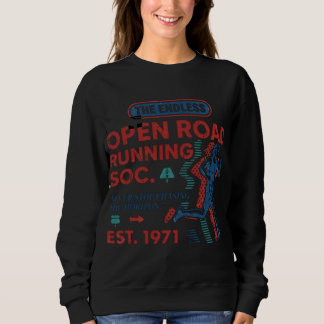 Vintage Open Road Running Club Retro Runner T-shir Trui