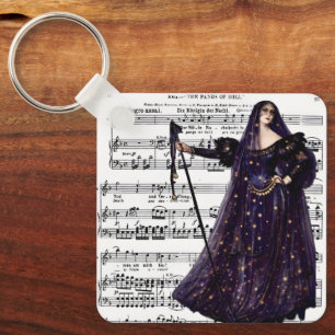 Vintage Opera Gotische Koningin van de Nacht Kunst Sleutelhanger