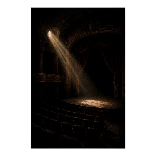 Vintage Opera House Stage Light Fine Art Poster (Devant)