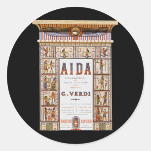 Vintage operamuziek, Egyptische Aida van Verdi Ronde Sticker