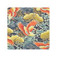 Vintage or bleu japonais Kimono fleurs florales
