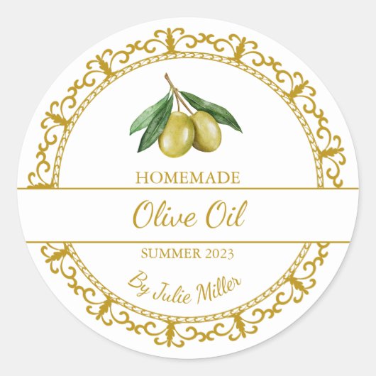 Vintage or maison Étiquette à huile d'olive (Devant)