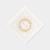 Vintage or rose fleuri wreath initiales mariage (Droite)