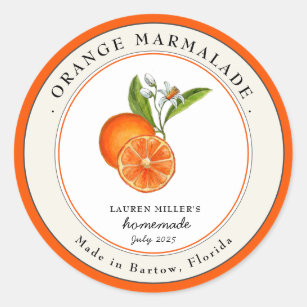 Vintage Orange Marmalade jar Canning étiquette