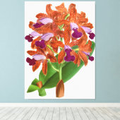 Vintage Orange violet orchidée - toile Imprimer (Insitu (Plancher de Bois))