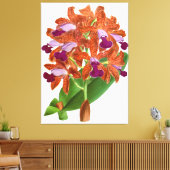 Vintage Orange violet orchidée - toile Imprimer (Insitu(Salon))