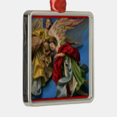 Vintage-Ornament met kerstangels Metalen Ornament (Rechts)