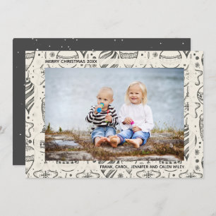 Vintage Ornamenten Feestdagenkaart