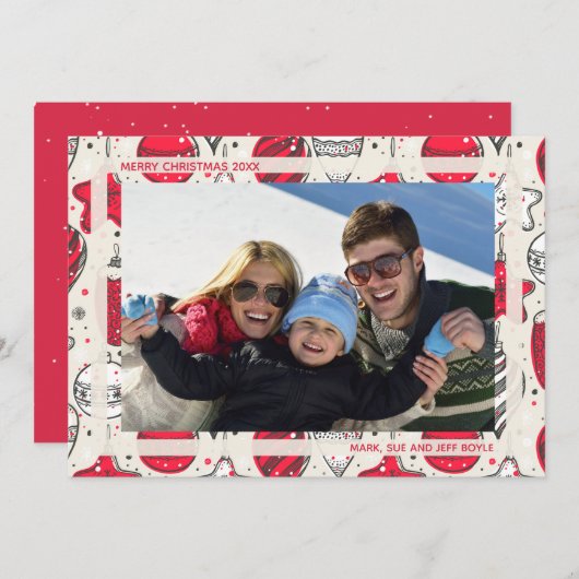 Vintage Ornamenten Feestdagenkaart (Voorkant / Achterkant)