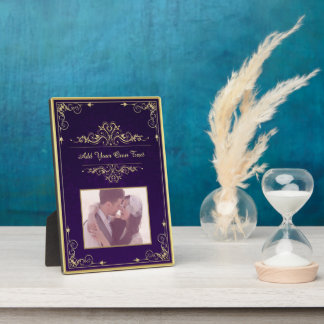 Vintage Ornate Elegant Purple Damask Custom Photo Fotoplaat