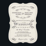 Vintage Ornate Flourish White Wedding Invitations<br><div class="desc">Elégante couronne fleurie Vintage mariage blanc Invitations — Beaux parchemins fantaisistes et motif floral victorien avec élégante typographie de style rétro. Ajoutez simplement les noms des mariés et des mariés et les détails du mariage. Parfait pour les mariages d'église traditionnelle, les mariages noirs et blancs, ou les mariages romantiques de...</div>