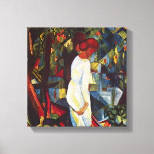 Vintage Orphisme, Koppel in het bos door Macke Canvas Afdruk