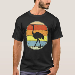 Vintage Ostrich Retro Ostrich Silhouette Bird Anim T-shirt