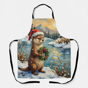 Vintage Otter met Kerstkrans van Frozen Schort