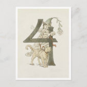 Vintage Ottilia Adelborg Bloemennummer - 4 Briefkaart (Voorkant)