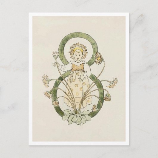 Vintage Ottilia Adelborg Bloemnummer - 8 Briefkaart (Voorkant)