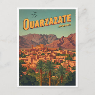 Vintage Ouarzazate stad kasbah Sahara woestijn Mar Briefkaart