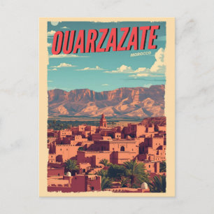 Vintage Ouarzazate stad kasbah Sahara woestijn Mar Briefkaart
