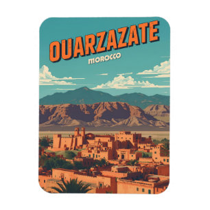Vintage Ouarzazate stad kasbah Sahara woestijn Mar Magneet