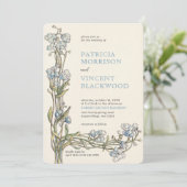 Vintage Oublie-moi non Faire-part de mariage (Debout devant)