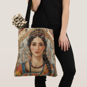 Vintage, Oud-Griekenland Vrouwen Stijl, Mozaïek, A Draagtas